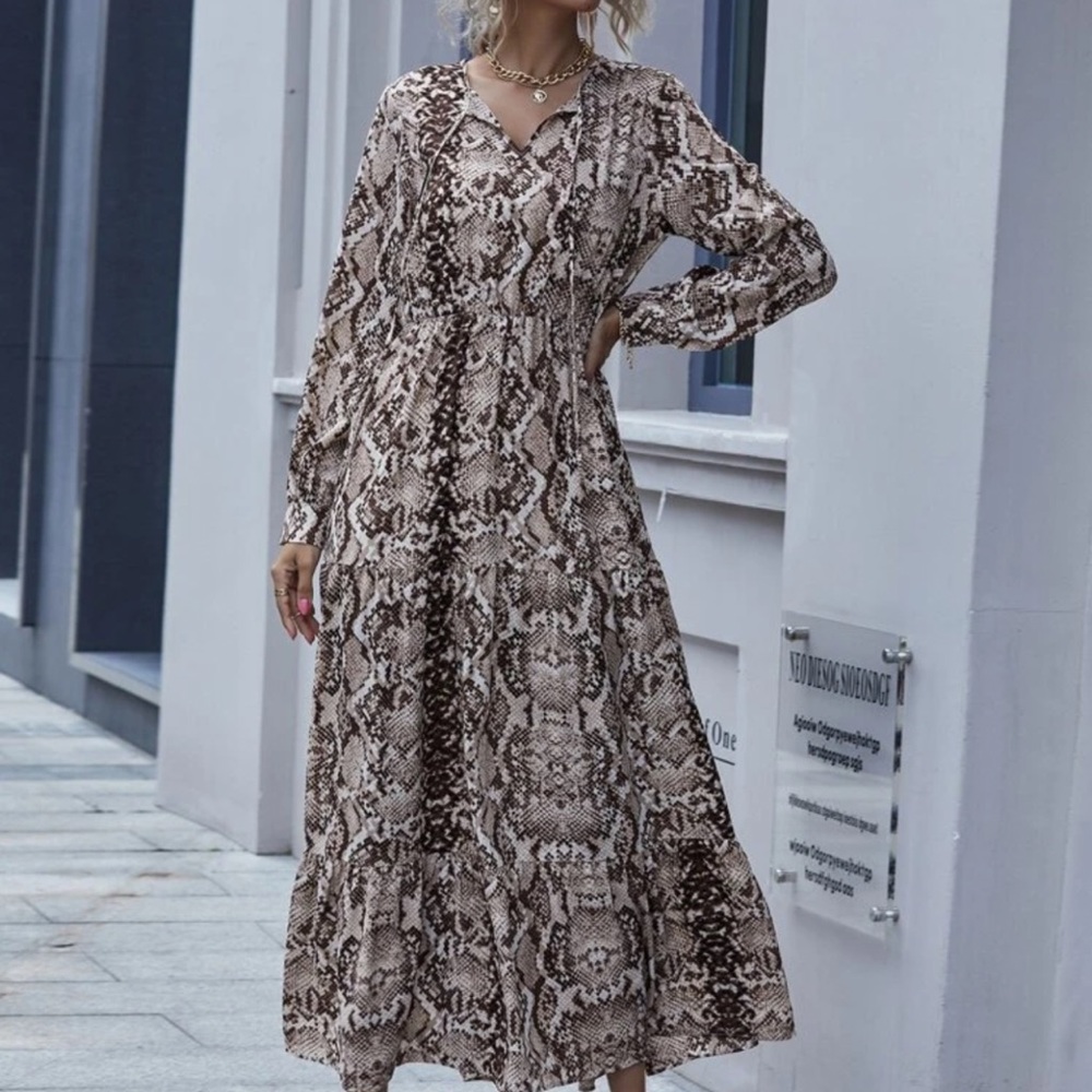 Snake Print Maxi Dress